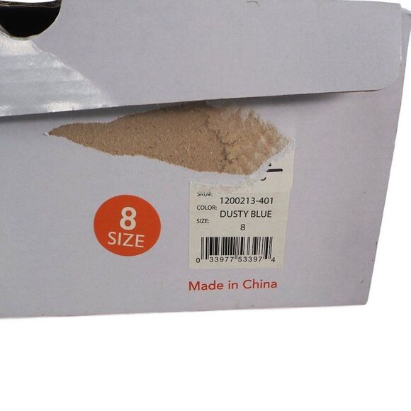 Muk Luks Roller Skate Plat for Croc Print Strappy Sandals Dusty Blue Women's 8 - Picture 11 of 11